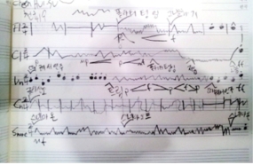 A score written by a young Korean participant in Very Young Composers.